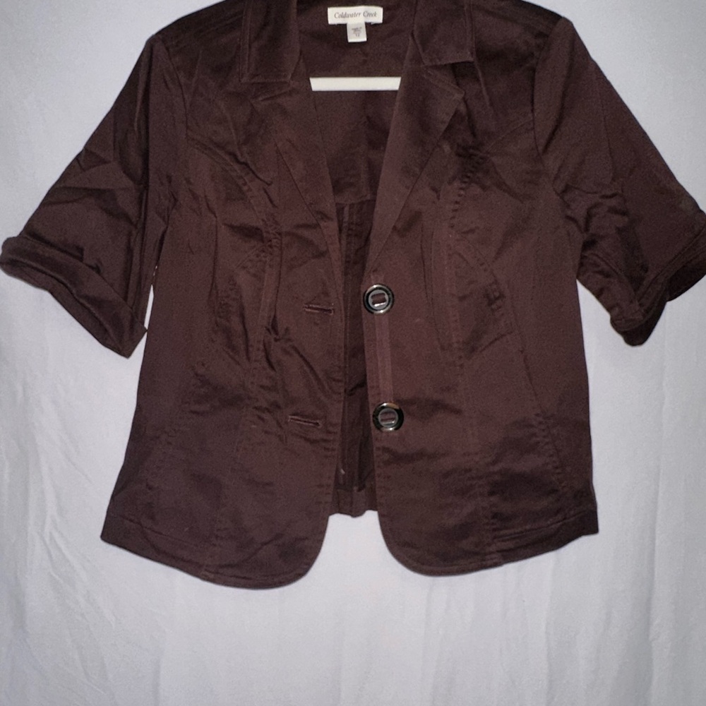Chocolate Brown Blazer with Button Details